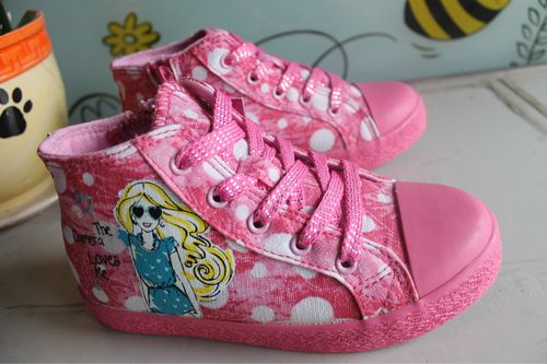 芭比娃娃童帆布鞋童鞋2014新款韩版中帮牛仔布童鞋b43126图片_12